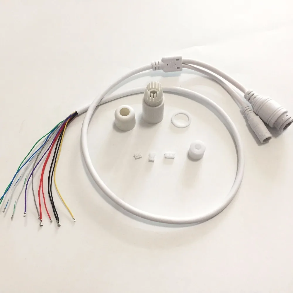 CCTV IP POE сеть WiFi HD камера PCB модуль видео Мощность всепогодный POE кабель RJ45 Женский и DC Мужской Белый