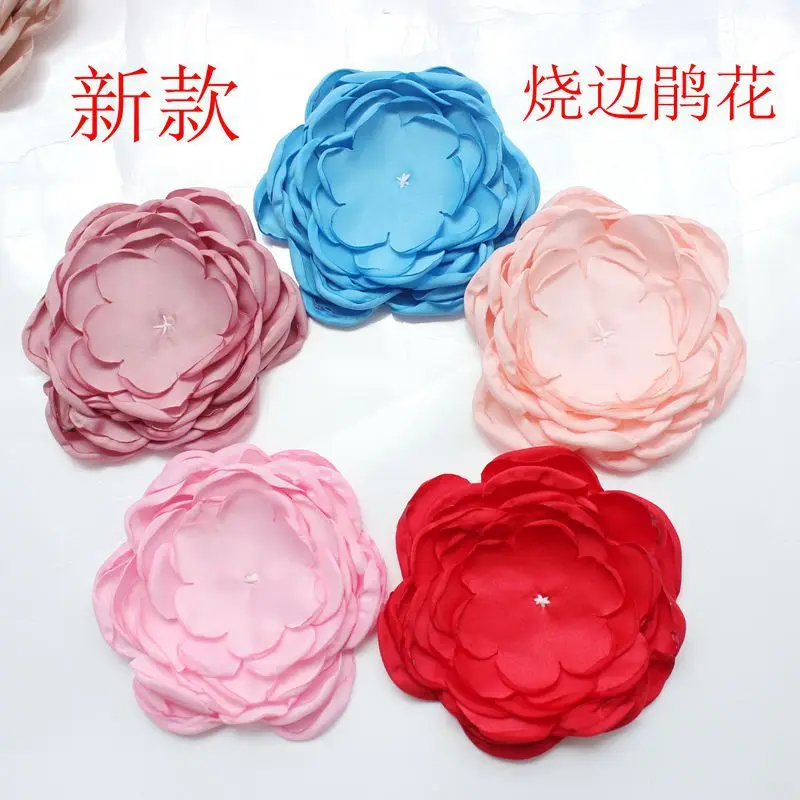 

2015 Newest Burned Satin Flower 3.5" Multi Petal Hair Flower for DIY Hair Accessories 40pcs/lot Free Shipping