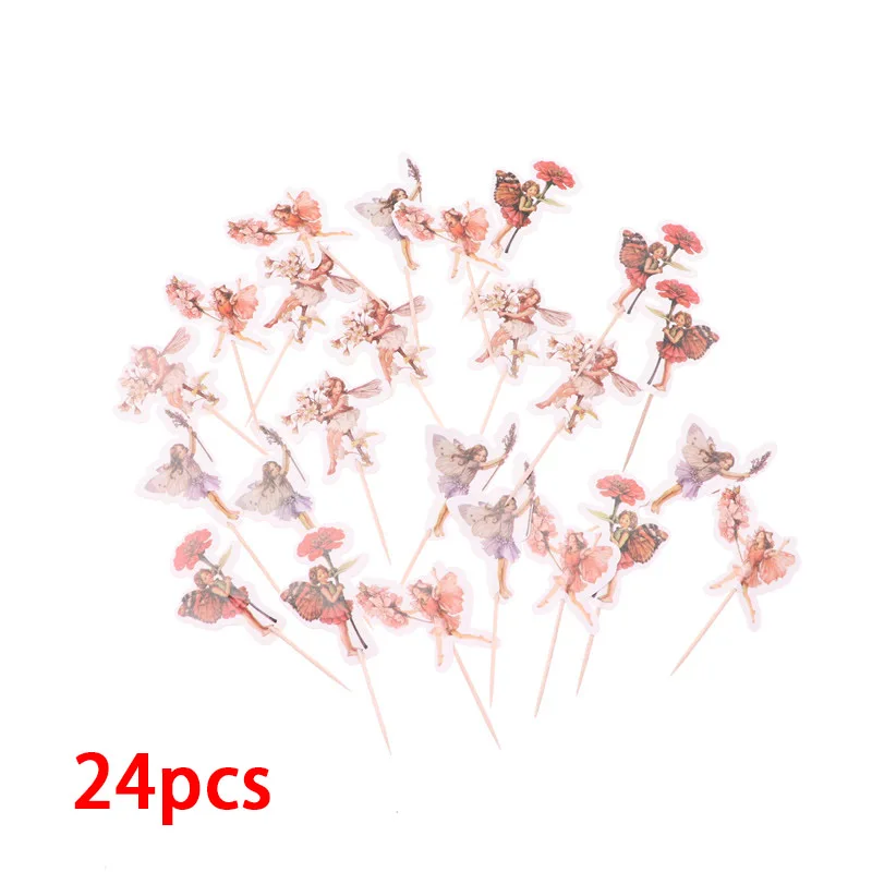 24pcs 24 шт. мультфильм микки тема Минни Мауса кекс Топпер украшения торта День рождения украшения дети ребенок душ вечерние принадлежности - Цвет: 24pcs