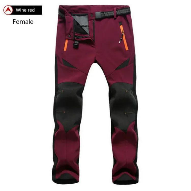 Outdoor men's and women's windproof waterproof winter thickening thermal lovers' soft shell climbing cardigan pants | Спорт и