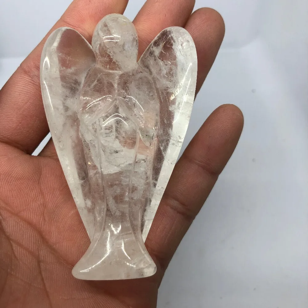 Натуральный кварцевый кристалл белый Ангел ручной долото камень украшения дома |