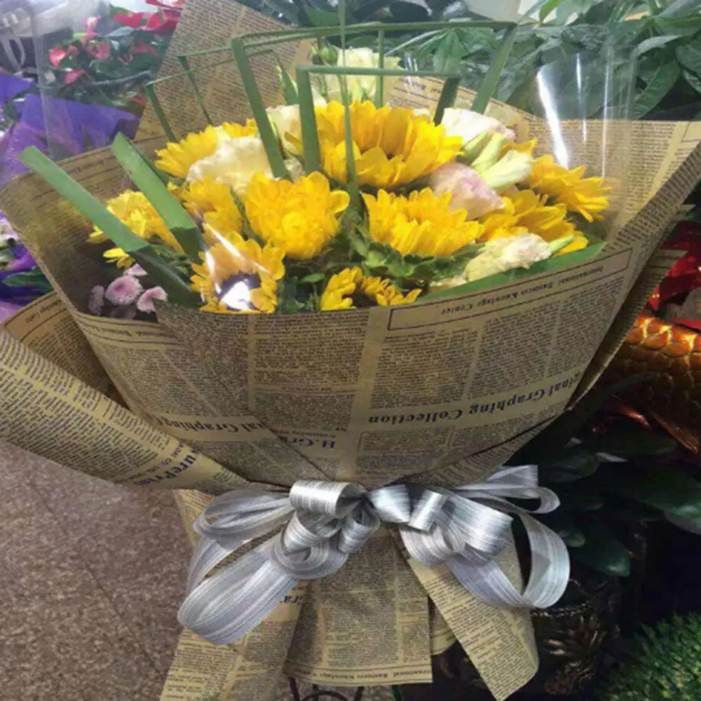 4 цвета бумага для упаковки цветов прочный водонепроницаемый фестиваль Декор