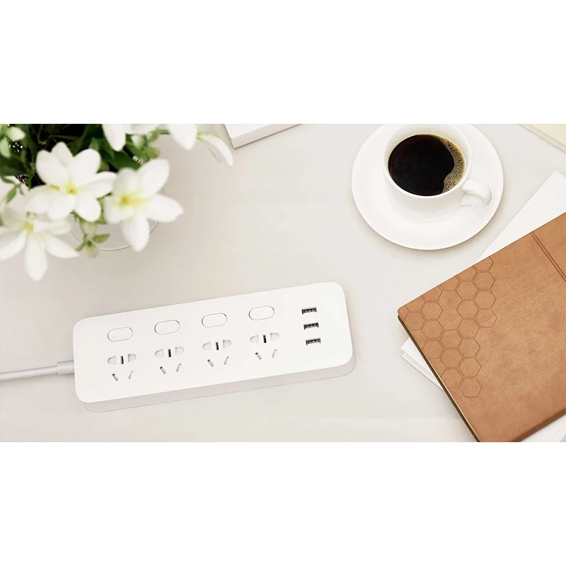 Оригинальный удлинитель Xiaomi Mijia 4 розетки отдельных переключателя 5 В/2 1 А 3 USB