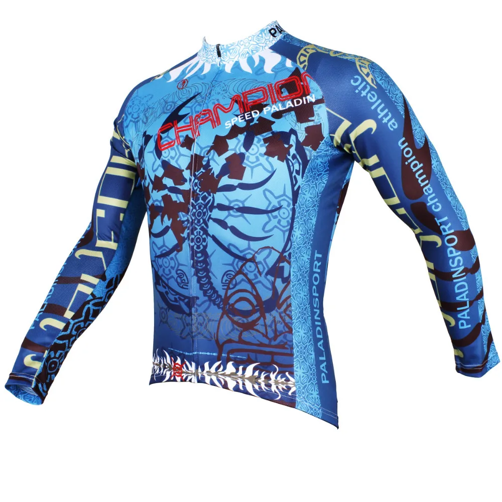 Мужская футболка с длинным рукавом The Scorpion King дышащая синяя велосипедная одежда