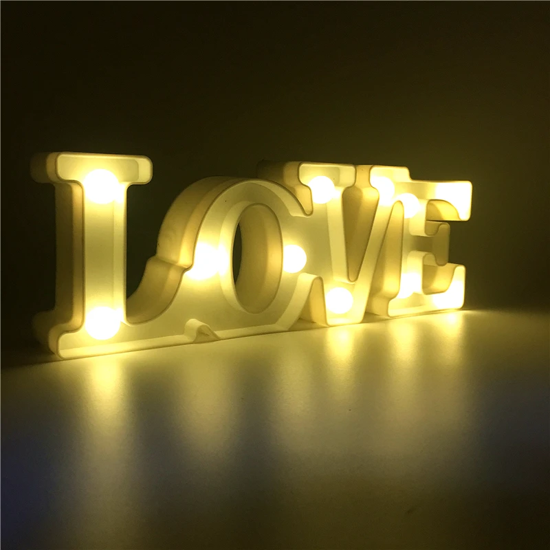 Luminaria ночной Светильник СВЕТОДИОДНЫЙ любовное письмо ночной Светильник знак любви 3D фигура украшение лампа Свадьба День рождения пара влюбленных подарки светильник