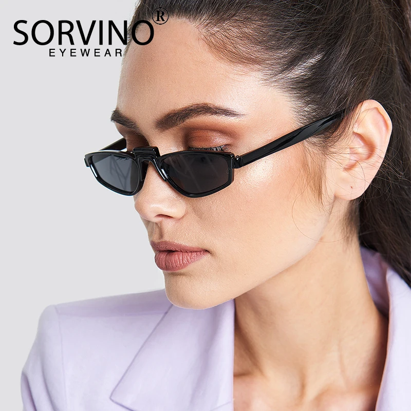 SORVINO 2018 маленькие узкие солнцезащитные очки кошачий глаз женские брендовые
