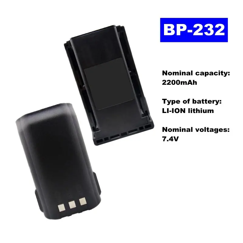 7.4V 2200mAh/2600mAh LI-ION Radio Battery BP-232 For ICOM Walkie Talkie Icom IC-A14 IC-A14S IC-F14 IC-F16S IC-F25  Two Way Radio