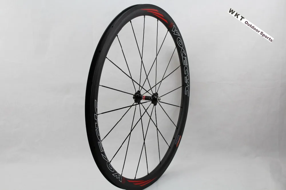 Колесная пара из углеродного волокна 38 мм глянцевое колесо 3k черного цвета novatec