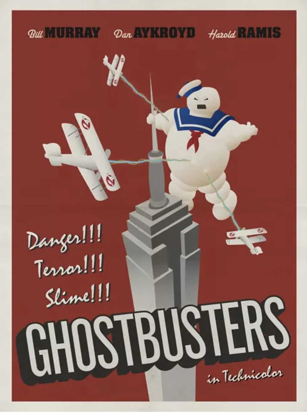 Винтажный постер в стиле поп арт Ghostbusters Классический ретро крафт постеры