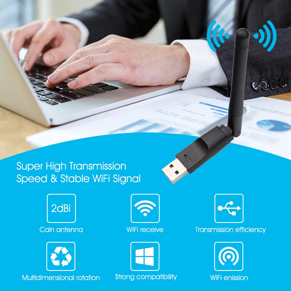 Wi-Fi USB адаптер внешняя сетевая карта 150 Мбит/с 7/8 Мб/с | Компьютеры и офис
