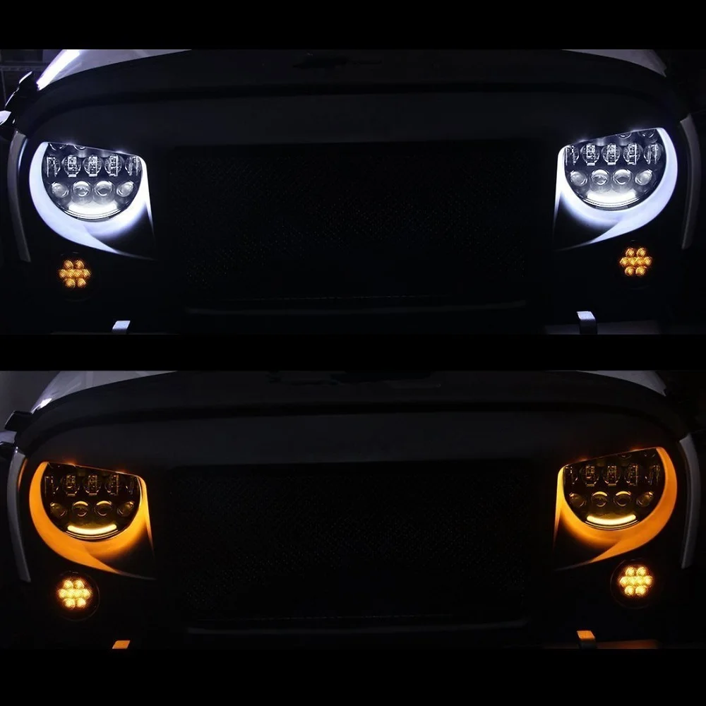 Мощный прожектор линзы DRL Лампа фара 7 дюймов для Land Rover Defender Jeep JK Wrangler CJ TJ|projector