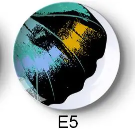 E5 Бабочка Цвет Рифма Керамическая подвесная тарелка абстрактная настенная подвесная ресторанная бар настенное украшение, настенное украшение - Цвет: E5