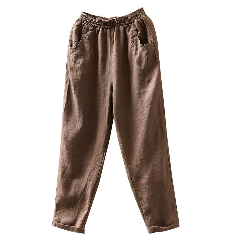 

Women's Loose Pants Trousers Women High Waist Black Pants Cotton Female Casual Ankle Length Fashion Autumn Long Office Pants