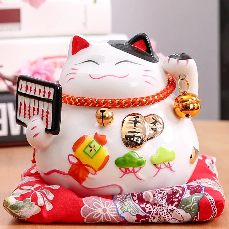4 5 дюймов maneki neko керамический lucky cat домашний декор фарфоровые декоративные