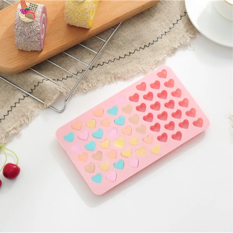 55 отверстий мини любовь форма для шоколада сердце антипригарные силиконовые