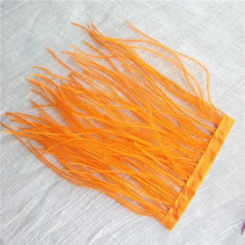 orange Страусиные перья 10 см длиной DIY Страусиная ткань перо полосы длинные серьги с бахромой с пером материал ухо аксессуары - Цвет: orange