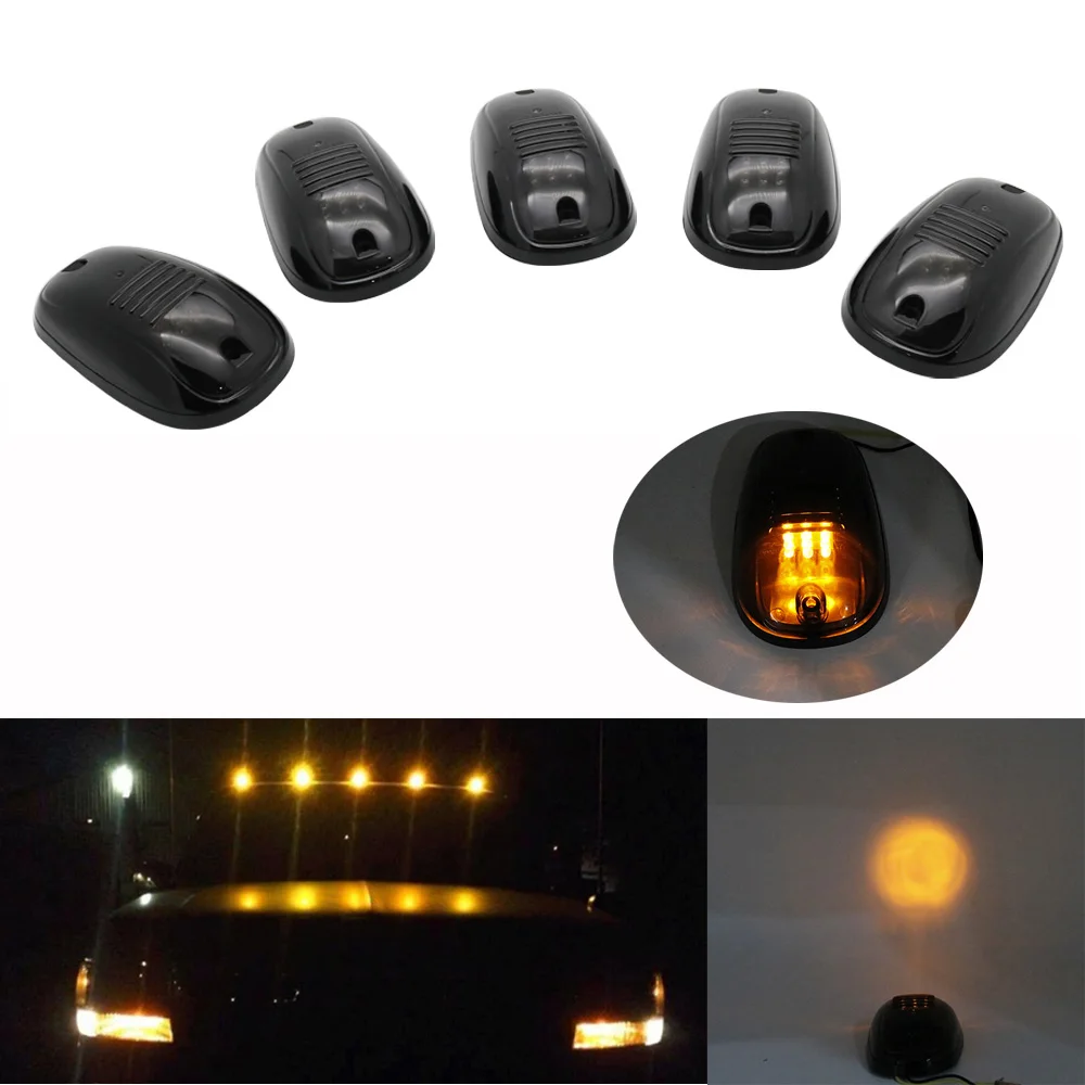 5x Amber Light Новые продукты, 5 шт. янтарные белые автомобильные габаритные огни на крыше, лампа для джипа, грузовика, внедорожника, Ford F150, Dodge Ram, кабины, маркер на крыше, ходовые огни - Цвет: 5x Amber Light