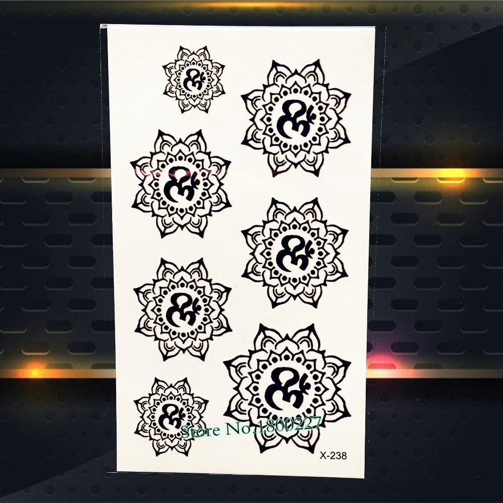 Кружева солнце цветок временные водостойкие наклейки для татуировки черные из