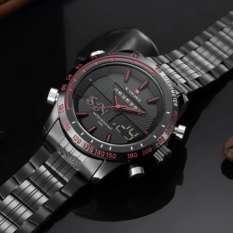 Часы NAVIFORCE мужские спортивные кварцевые аналоговые стальные | Наручные часы