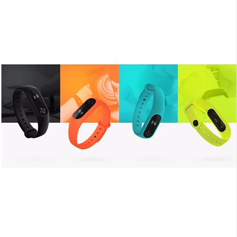 100% оригинальные часы xiaomi mi band 2 Цветной силиконовый ремешок аксессуары для