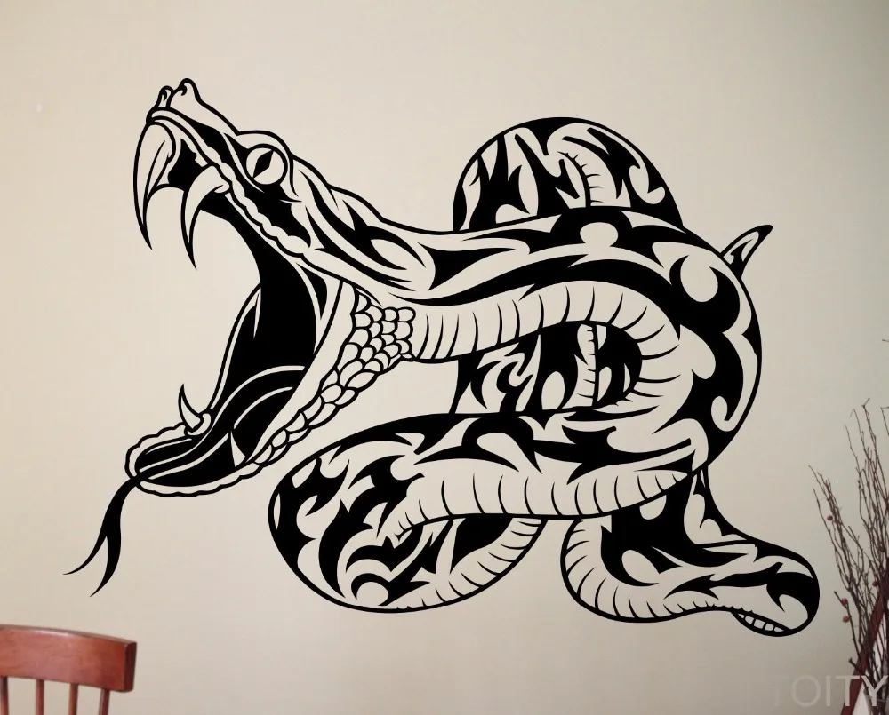 

Snake Wall Vinyl Sticker Reptiles Animal Decal Home Interior Creative Design Living Room Decor Art Removable Mural