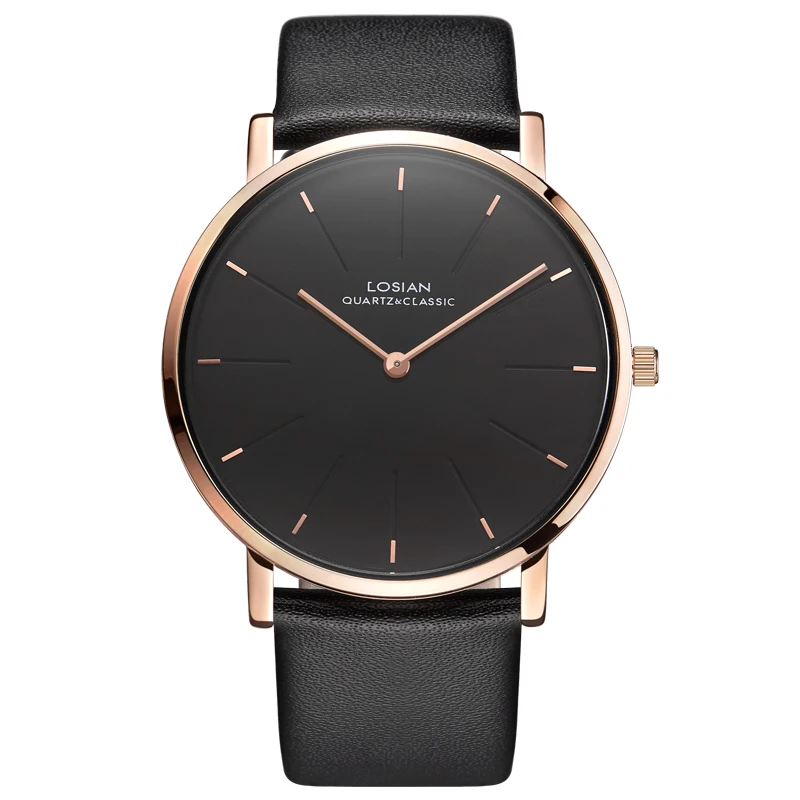 Rose Black Skin Herren uhren horloge мужские часы erkek saat relojes de hombre Топ marca de lujo мужские роскошные брендовые черные часы мужские водонепроницаемые - Цвет: Rose Black Skin