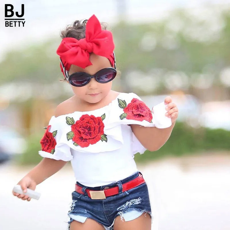 2021 Стильная летняя одежда для детей девочек костюмы платье без рукавов с розой на
