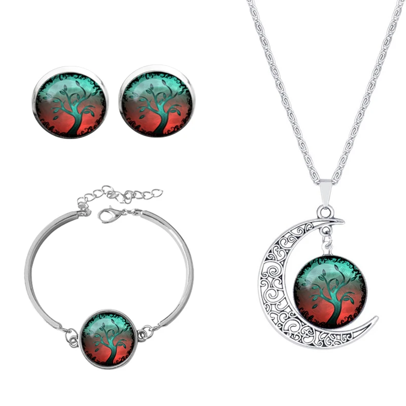 SUTEYI женский набор украшений серебряного цвета с изображением голубого дерева