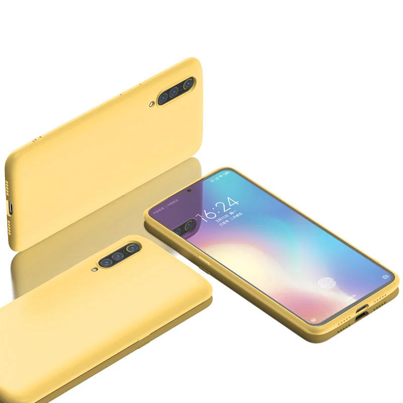 Жидкий Силикон из мягкой искусственной кожи(термополиуретан) чехол для Xiaomi Mi 9 Honor 8 Lite A1 A2 Mi9 Mi9SE Mi8 Mi8SE MiA1 MiA2 Lite чехол противоударный Coque Fundas - Цвет: Цвет: желтый