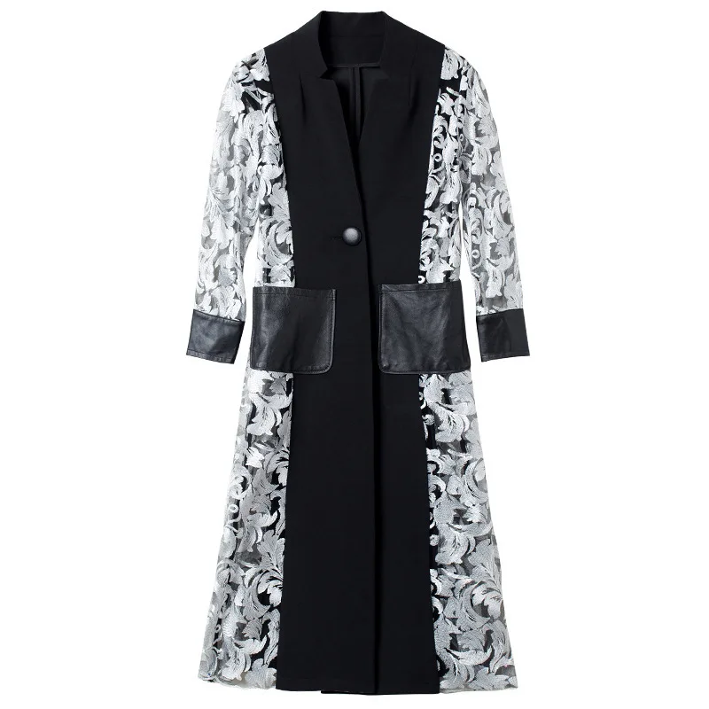 LANMREM/платье из овечьей кожи с длинными рукавами и вышивкой повседневное модное