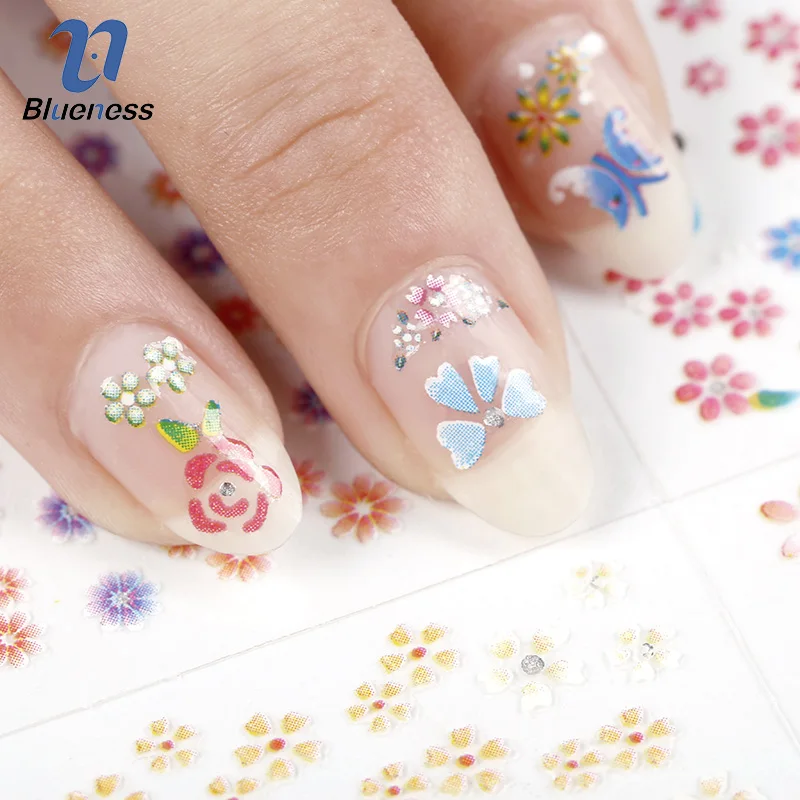 наклейки на ногти для ногтей 24 конструкции/много красоты цветы 3D Nail Art украшения