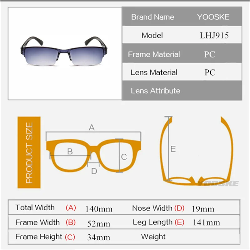 YOOSKE унисекс Ультра светильник очки для чтения 2020 модные пол оправы мужчин и
