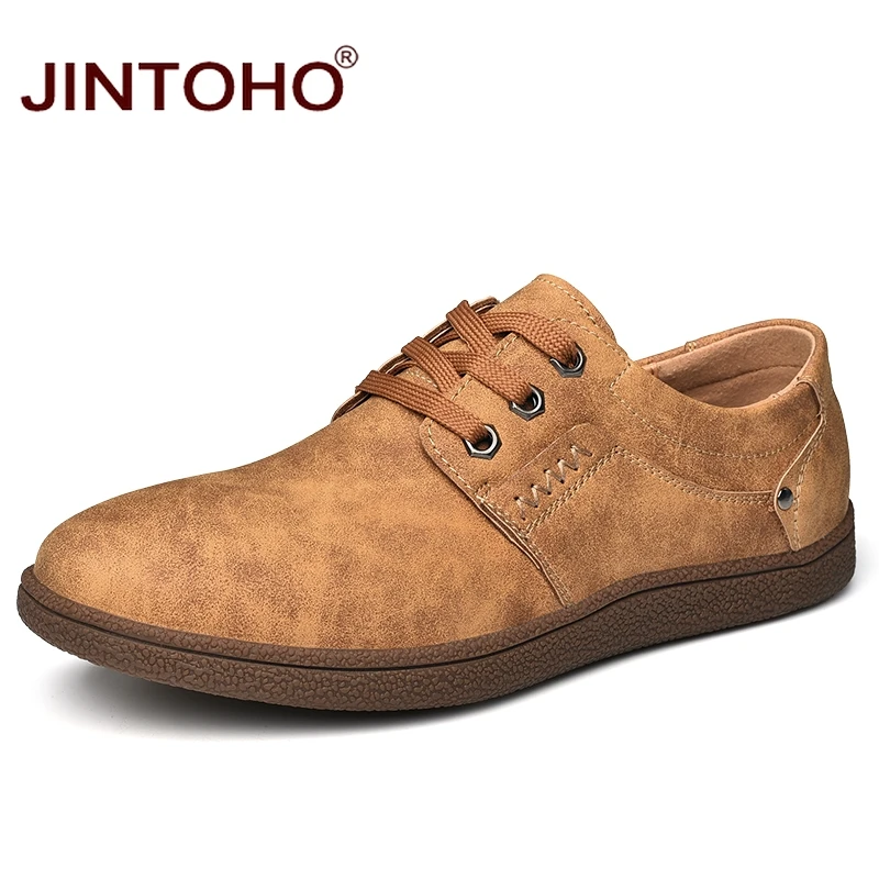 JINTOHO/брендовые лоферы из натуральной кожи; модные мужские туфли; брендовая мужская повседневная обувь; Мужская Дизайнерская обувь; мужские кожаные мокасины - Цвет: huang zong