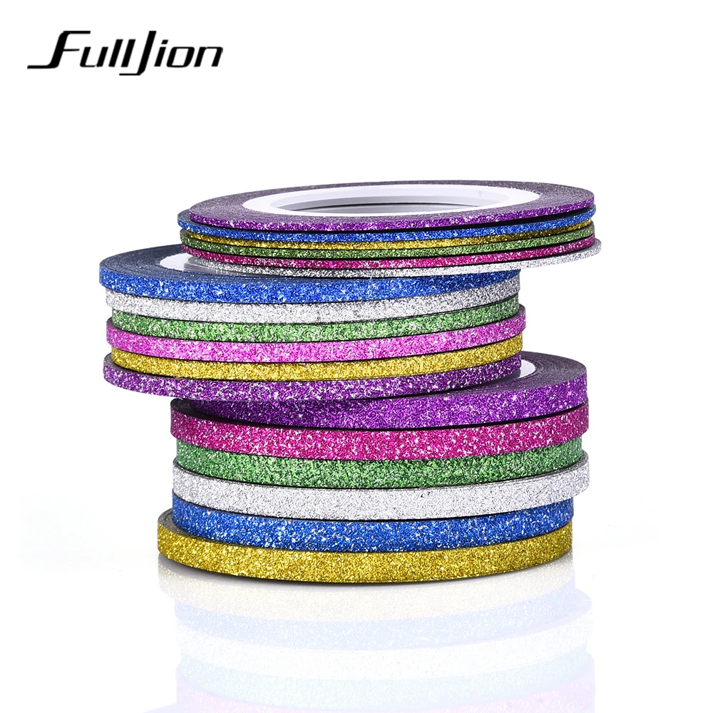 6 рулонов Fulljion матовая блестящая полоска для ногтей многоцветная лента