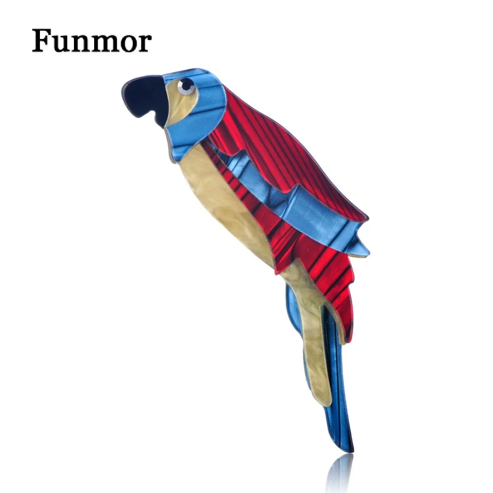 Разноцветные Акриловые Броши Funmor в виде попугаев и птиц большие размеры женская