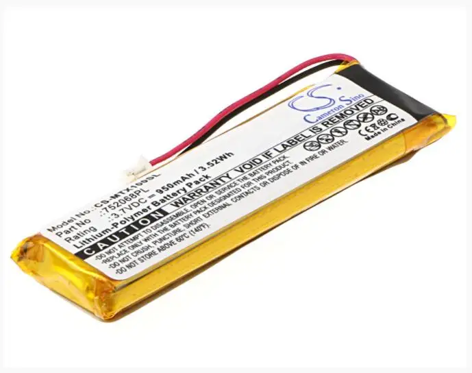 Аккумулятор Cameron Sino 950 мАч для модели MIDLAND BTFM BTNext BTX1 BTX2, артикул MIDLAND 752068PL, беспроводная гарнитура