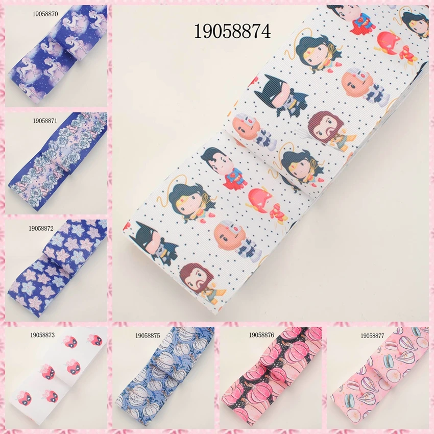 Новые продажи 3 &quot75 мм мультфильм девушка лента печатных grosgrain цветы ленты