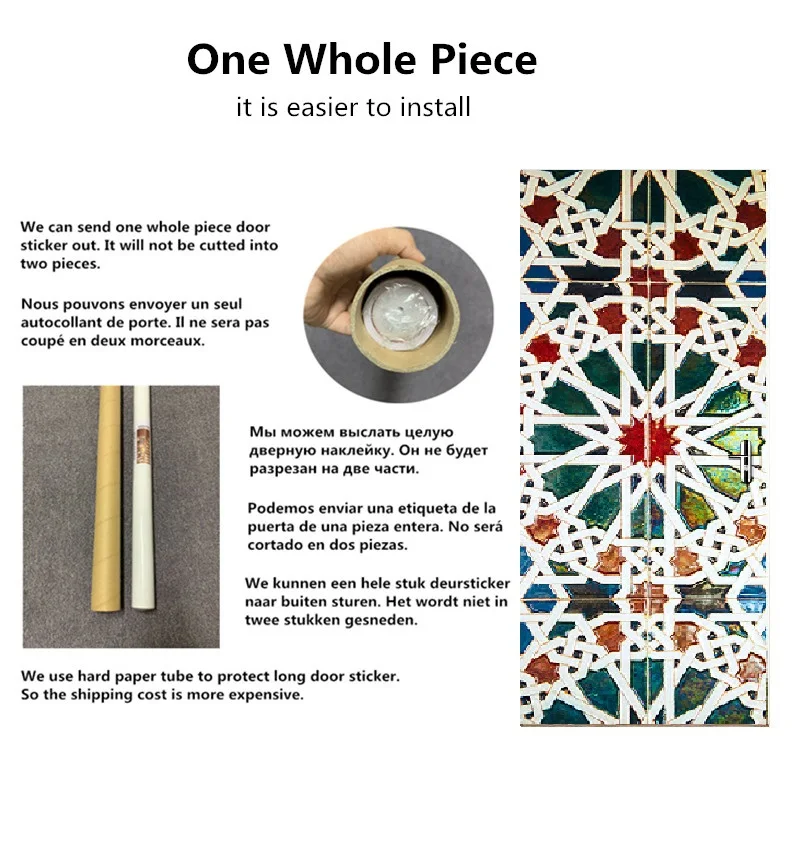 

Custom Size 3D Creative One Piece Door Stickers For Living Room DIY PVC Self-adhesive Wallpaper Wooden Door Renovation Decals