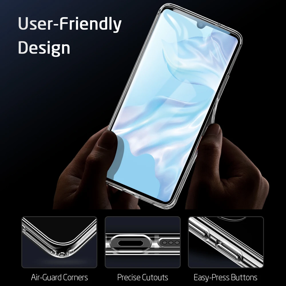 Чехол из закаленного стекла ESR для huawei P30 P30 Pro Полное заднее покрытие Мягкий ТПУ Край силиконовый стеклянный чехол s для huawei P30 P30 Pro