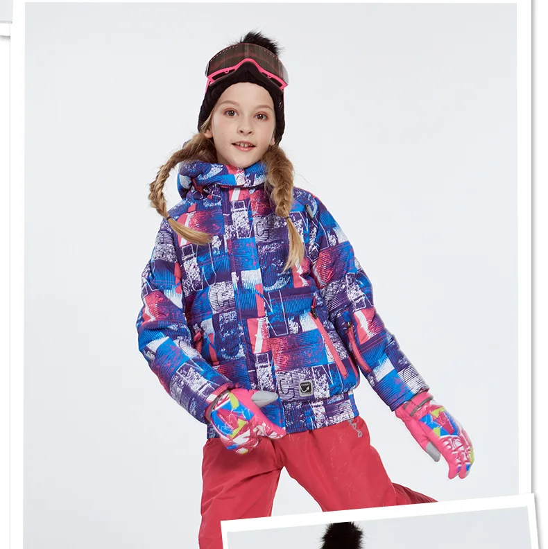 Winter Girls Clothing Sets Fleece Hooded Jackets Overalls Kids Ski Suits Outdoor Sports Children Skiing Outfits Teens Clothes