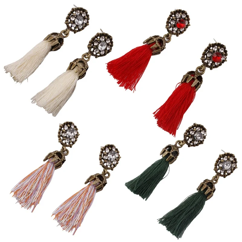 Серьги с кисточками в богемном стиле подвесные капли для женщин Эффектные серьги