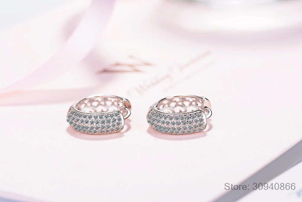 Женские сверкающие серьги из серебра 925 пробы с мозаикой фианита | Украшения и