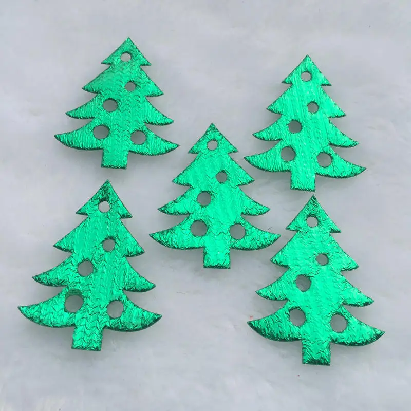50Pcs Laser Cloth Christmas Tree Appliques DIY Sewing Christmas Decorationfor Clothes Sewing Supplies DIY Craft Ornament-C86