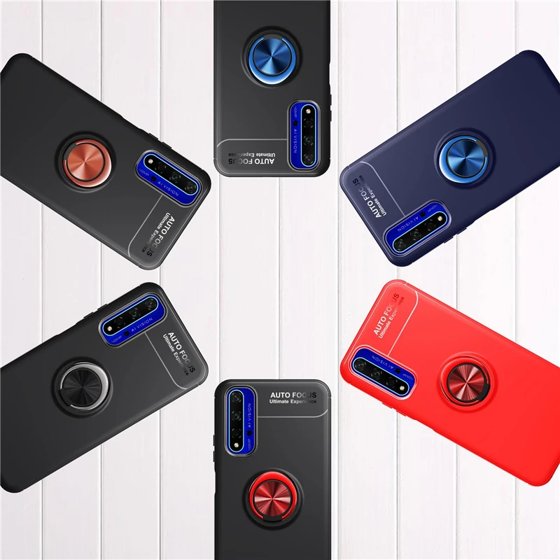 Для huawei Honor 20 чехол Honor 20S кольцо держатель мягкий силиконовый матовый чехол на заднюю панель для huawei Honor 20S 20 Pro Чехол для телефона