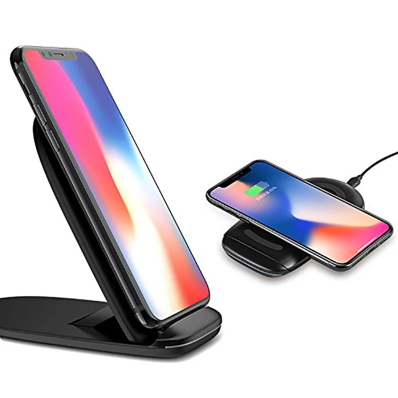 Беспроводное зарядное устройство Qi 10 Вт для iPhone X 8 Plus Samsung S8 S9 S7 S6 Edge регулируемая