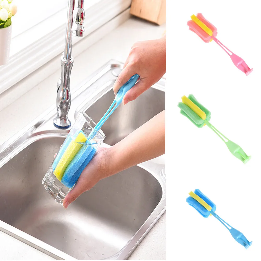 Губка для кухонной ручки чашка бутылки очиститель мытья стекла W523|Чистящие