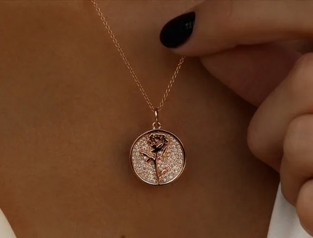 Micro pave cz disco Шарм геометрические ожерелья с бриллиантами для гравировкой moon
