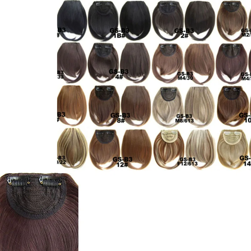 

Hair Extensions Straight Synthetic Real Natural Hairpiece Short Front Neat Bangs Clip In Bang Fringe