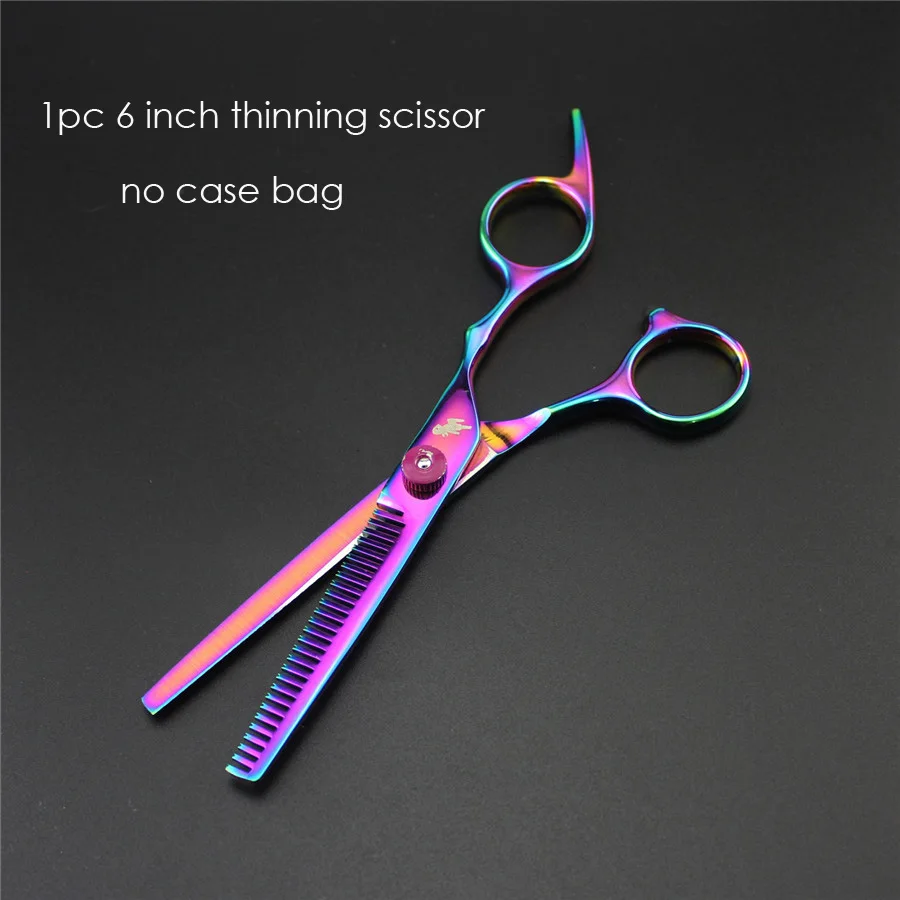 6 inch thinning Профессиональные ножницы для домашних животных 6 дюймов " прямые ножницы для зубов изогнутые ножницы для стрижки собак - Цвет: 6 inch thinning