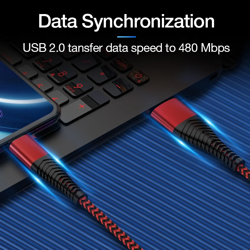 Posugear 2.4A Micro USB кабель для быстрой зарядки USB кабель для передачи данных нейлоновый шнур синхронизации для samsung Xiaomi power bank 2 м Android Microusb кабель